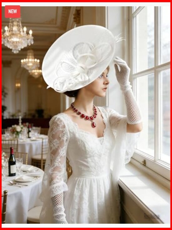 Elegant Women\'s Fascinator Hat with Flower Feathers Headband for Wedding Derby main image 2